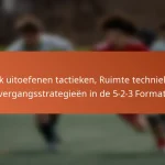Druk uitoefenen tactieken, Ruimte technieken, Overgang strategieën in de 5-2-3 Formatie